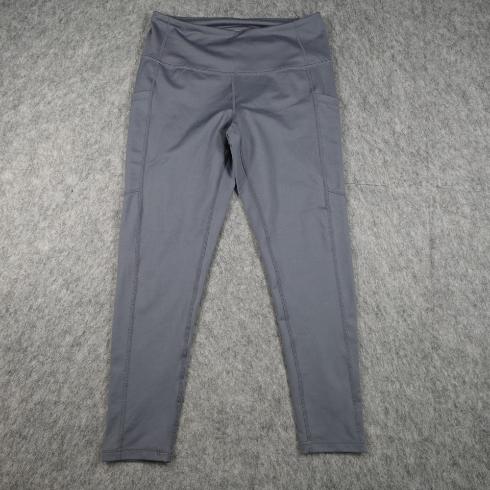 Z by Zella Leggings Womens Medium Gray High Waisted Side Pocket Daily 7/8